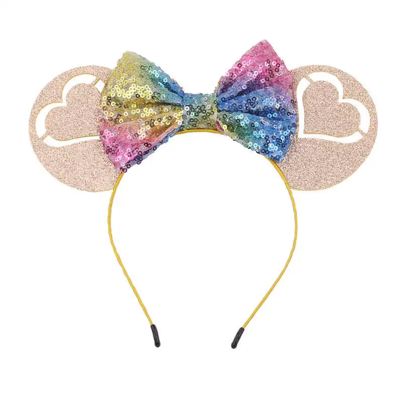  New Valentine's Day Sequin Bow Love Mickey mouse Headband Headdress doll Accessories sequins baby girls cool gift | Игрушки и хобби