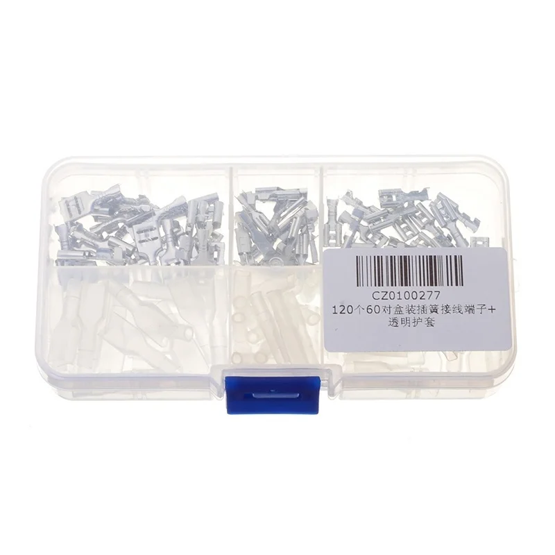 120 шт изолированные электрические провода обжимные терминалы 2 8/4 8/6 3 мм женские