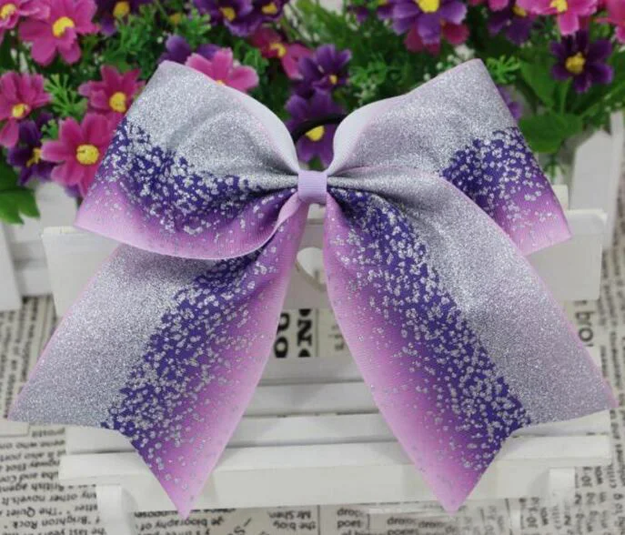 Новый Блестящий бант для волос с эффектом омбре сине Серебряный танец Черлидинга