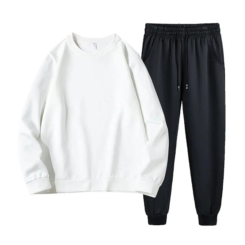 

Мужской спортивный костюм, однотонные комплекты, повседневный Женский пуловер, штаны, комплект из двух предметов, спортивная одежда для пар...