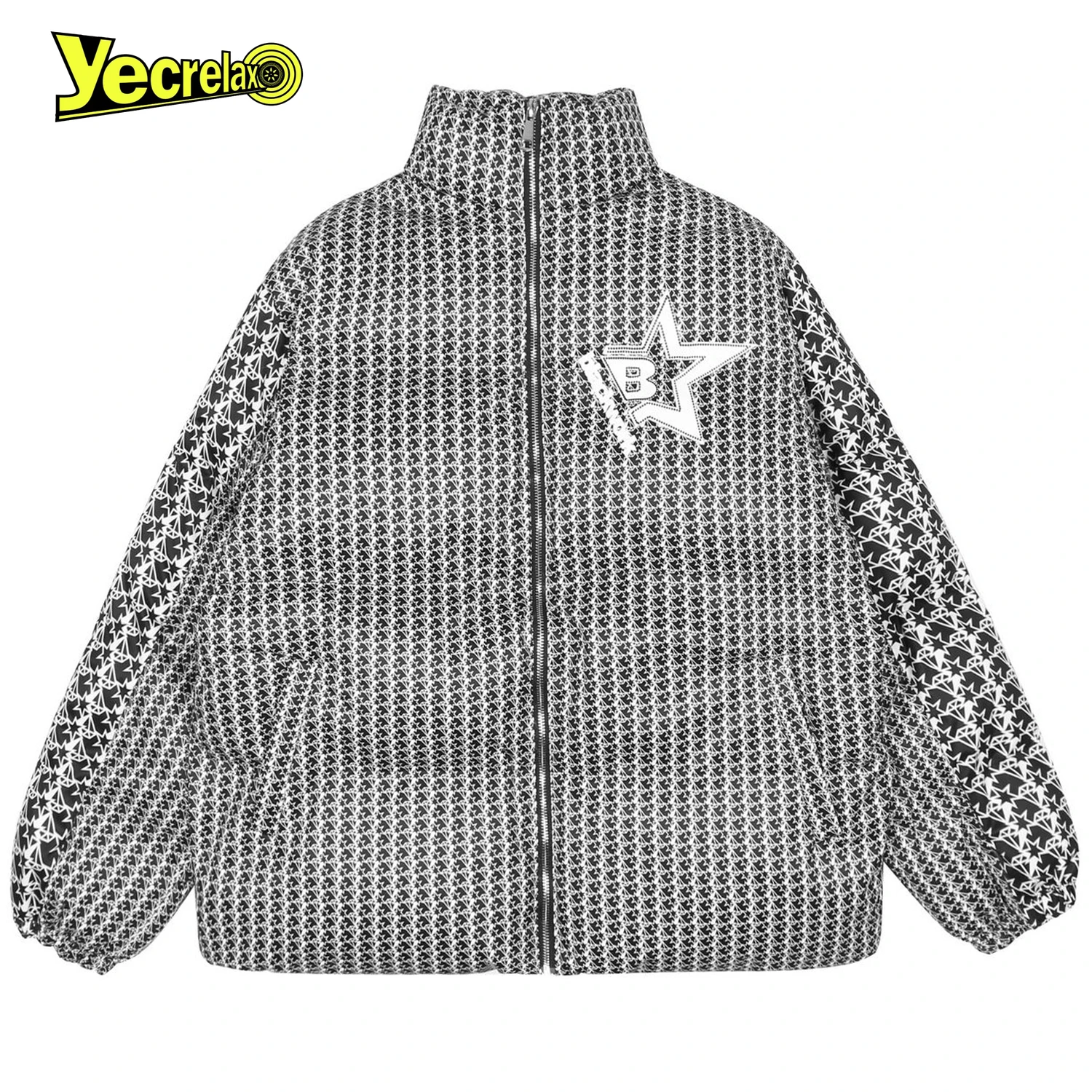 

YECRELAX мужские парки, куртка с принтом в готическом темном стиле, винтажная зимняя теплая одежда, ветровка, пальто для мужчин и женщин, парка, п...