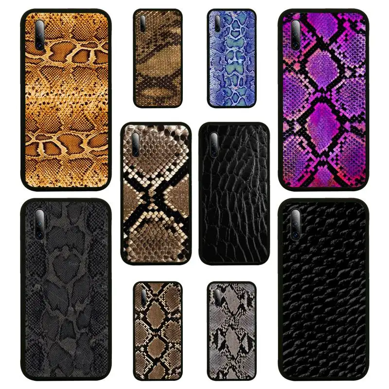 

Luxury Snake Skin Art Phone Case for huawei mate 10 20 lite 20X 30 40 pro nax fundas cover