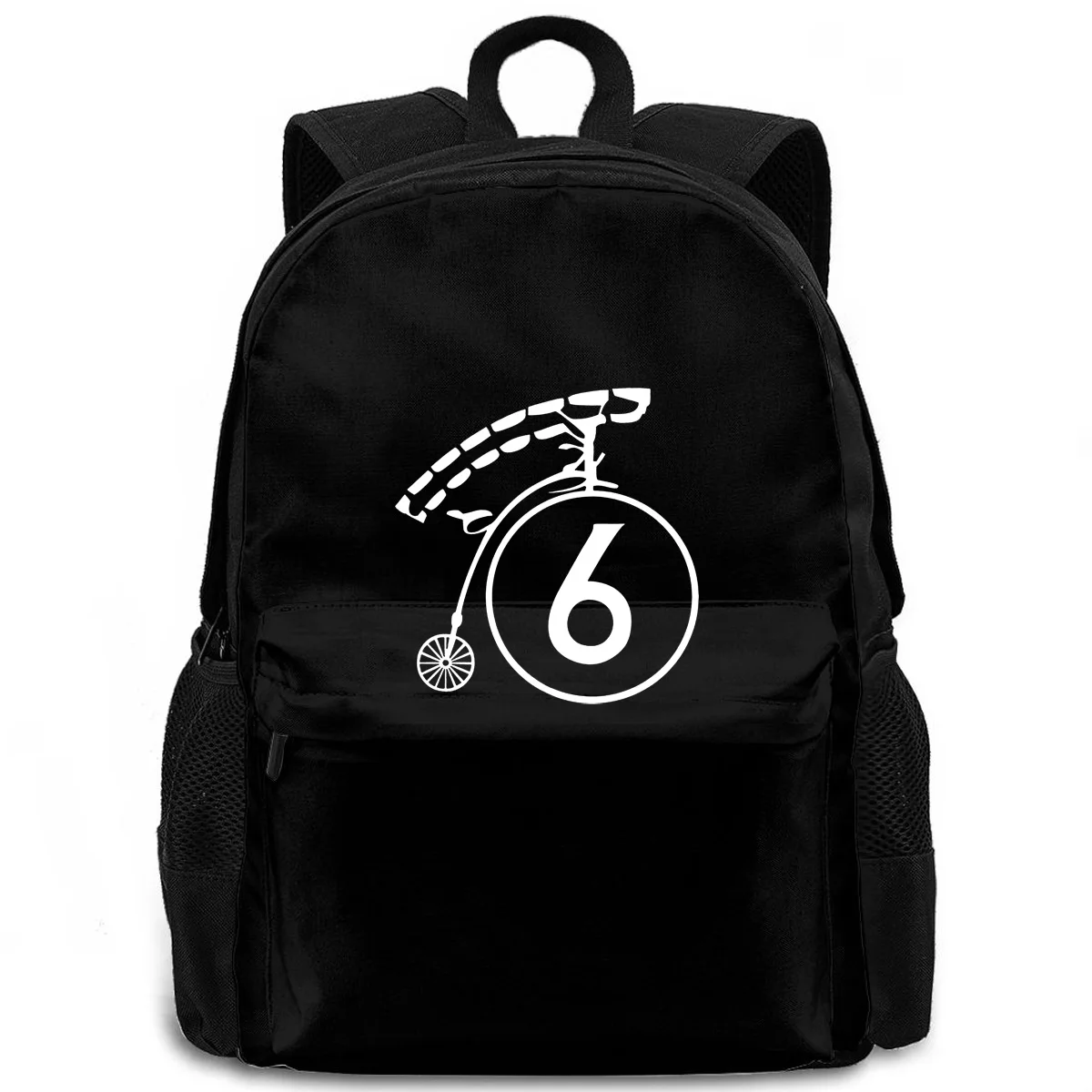 

Old Skool Hooligans Tribute To The Prisoner No. 6 Penny Farthing Mono Newest Cartoon women men backpack laptop travel