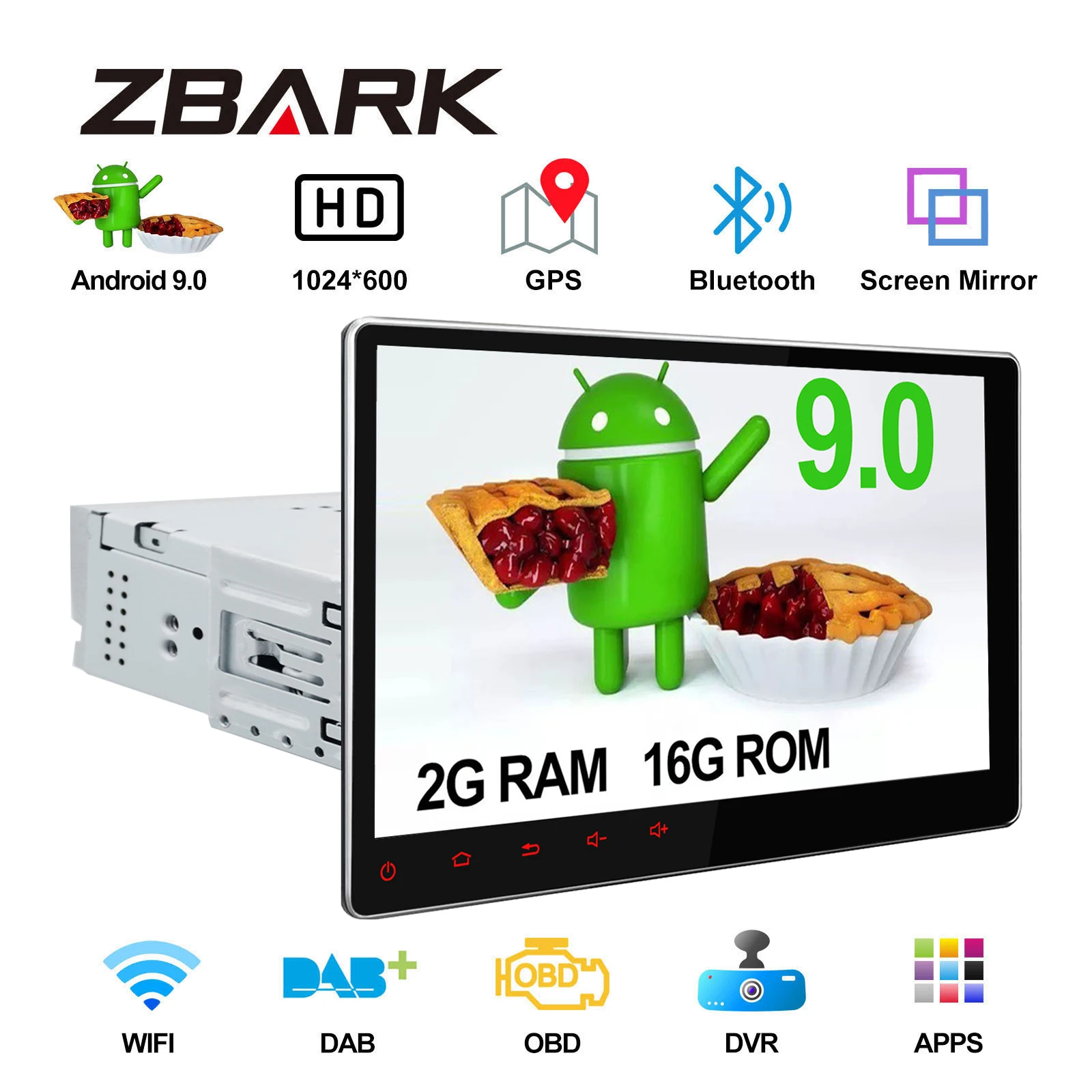 Универсальный Автомобильный плеер с GPS навигацией 10 1 дюйма din Android 9 0 FM Bluetooth