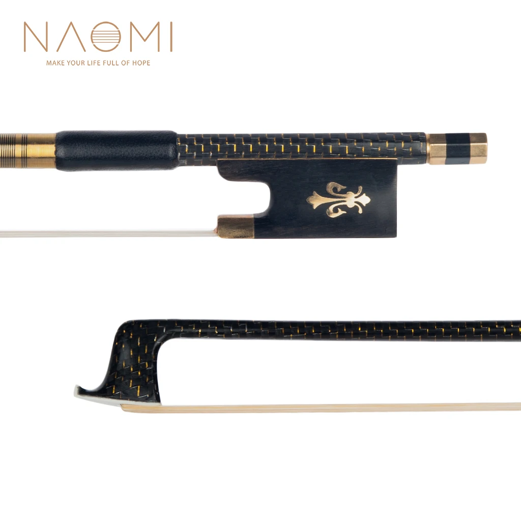 NAOMI 4/4 скрипка из углеродного волокна с бантом для скрипки 4/4, золотистая плетеная эбеновая лягушка, балансирующая скрипка, запчасти, аксессуары, новинка
