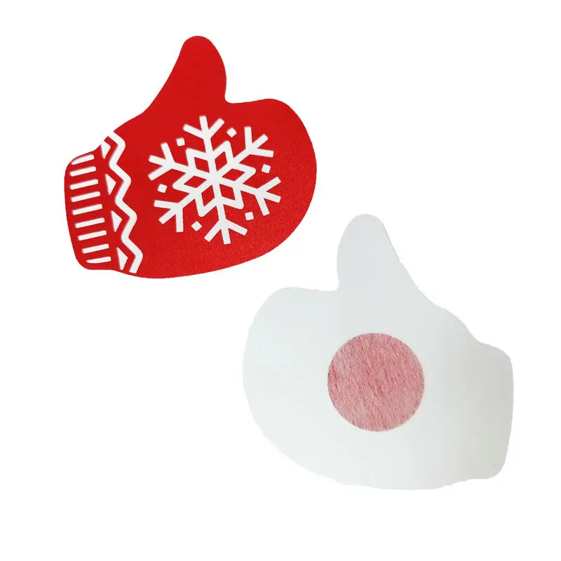 Накладки на соски рождественские перчатки Стильные наклейки красные