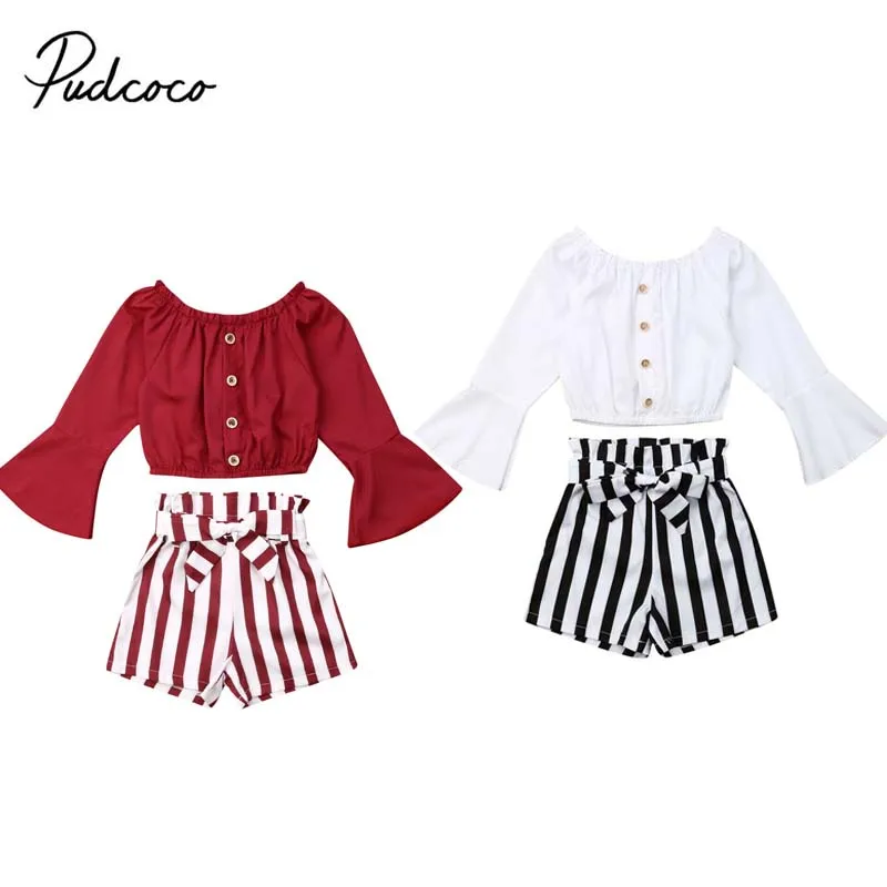 Весенне осенняя одежда для малышей футболка с длинными рукавами + шорты в полоску