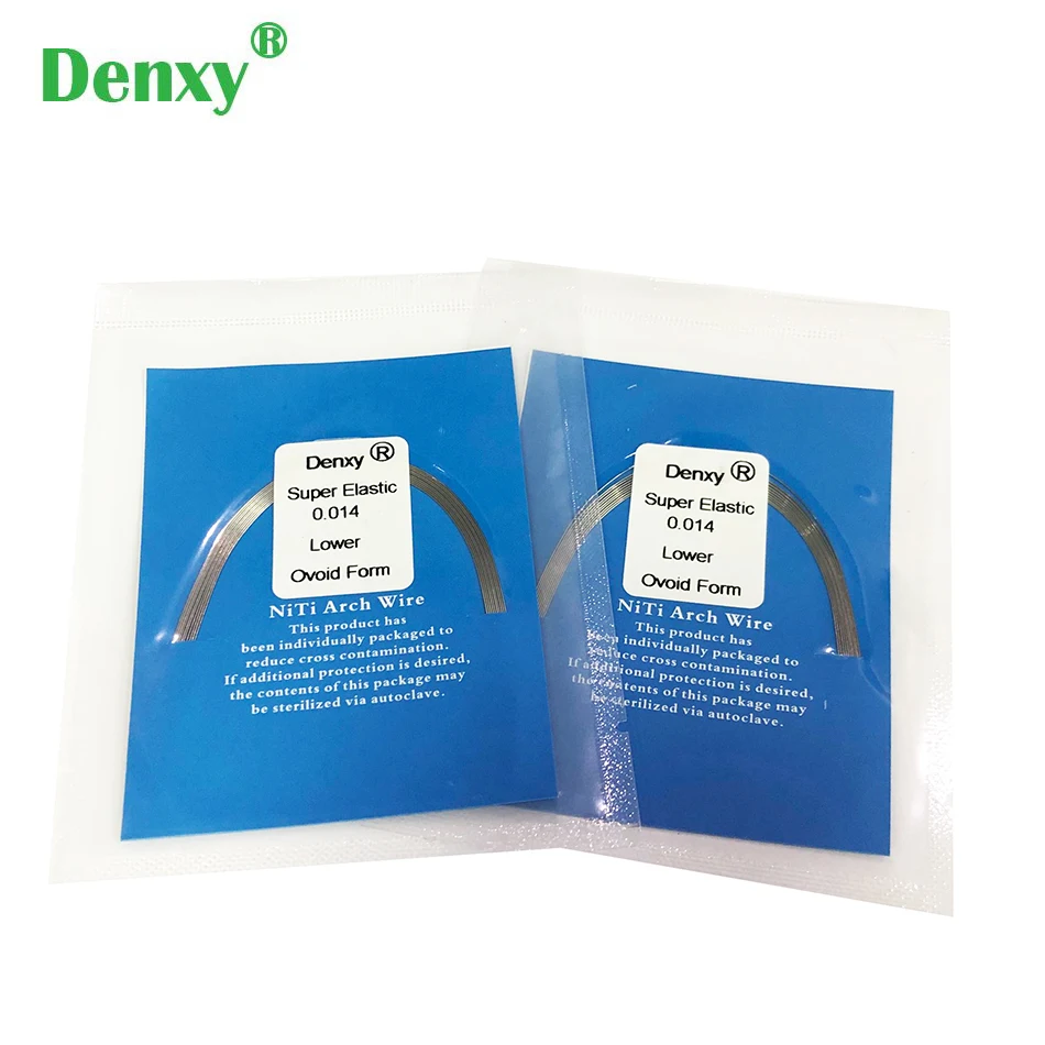 100pcs Denxy High Quality Orthodontic Niti Super Elastic Ovoid Form Archwire Orthodontic Arch Wires Niti Wire Round/Rectangular