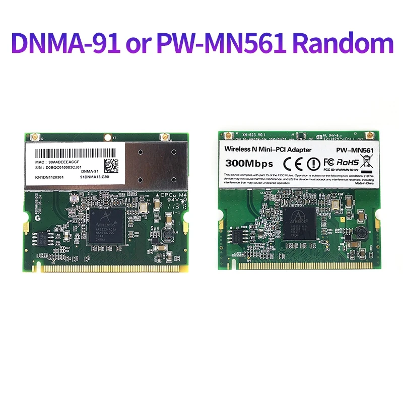 

AR9223 Network Card DNMA-91 PW-MN561 MINI PCIE 300Mbps 2.4 G WiFi Card for XP Win7 Win8 Win10 Linux ROS