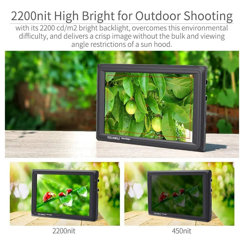 FEELWORLD FW279S 7 дюймов ультра яркий 2200Nit DSLR камера полевой монитор Full HD 1920X1200 3G SDI 4K HDMI