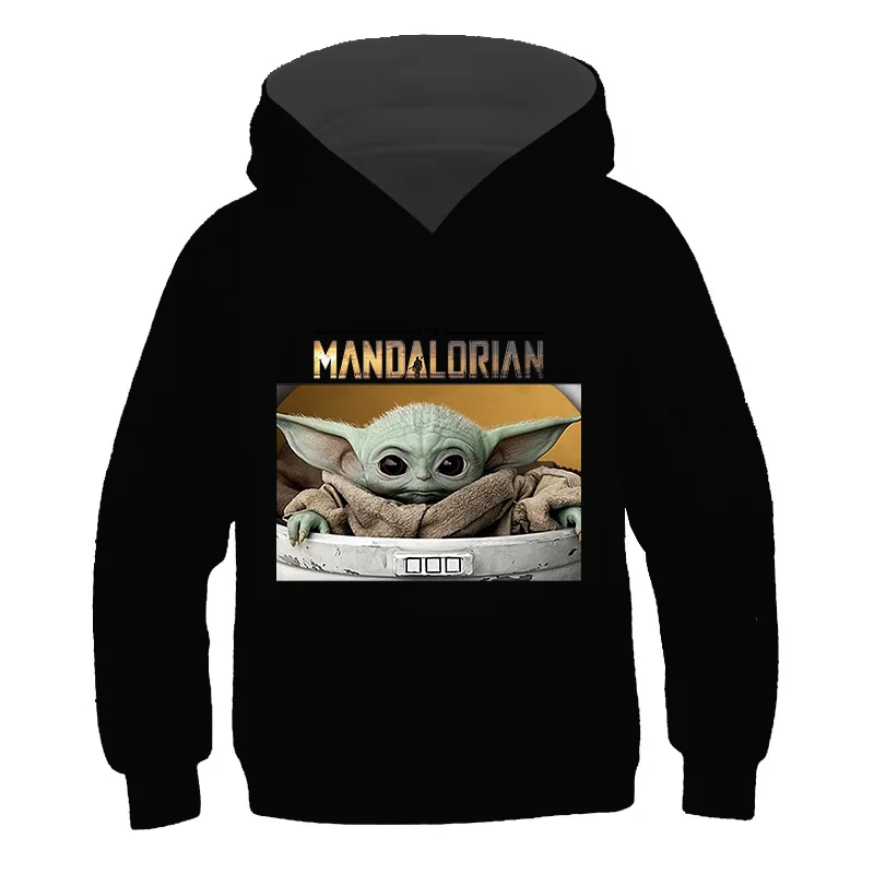

Pop New Hooded Sweatshirt Yodas Anime Cosplay Kawaii Clothes Baby Clothes Boy Girl Outdoor Leisure Autumn thin Top Toddler kids
