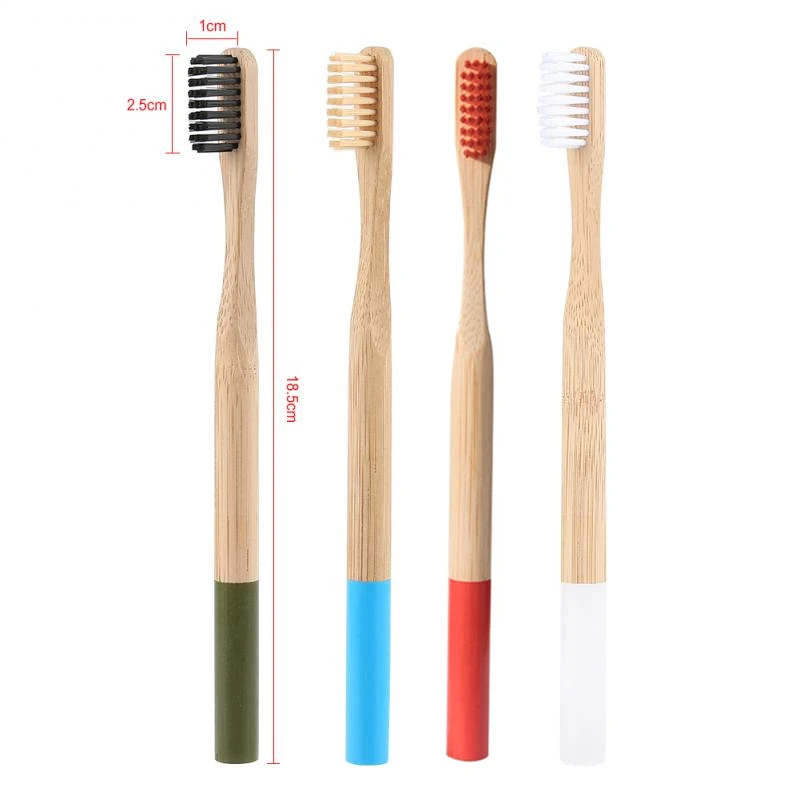 4/2 шт. натурального бамбука Зубная щётка es зубные щетки с мягкой щетиной для
