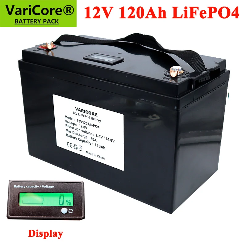 12V 120AH 4S LiFePO4 Батарея 12 8 V литиевая Мощность батареи 4000 циклов для RV Кемпер гольф