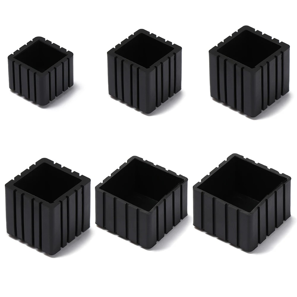 

10Pcs Square Chair Leg Caps Foot Cover Floor Protection Rubber Coat Anti-slip Caps Protector Portable Chair Leg Pad Rubber Mat