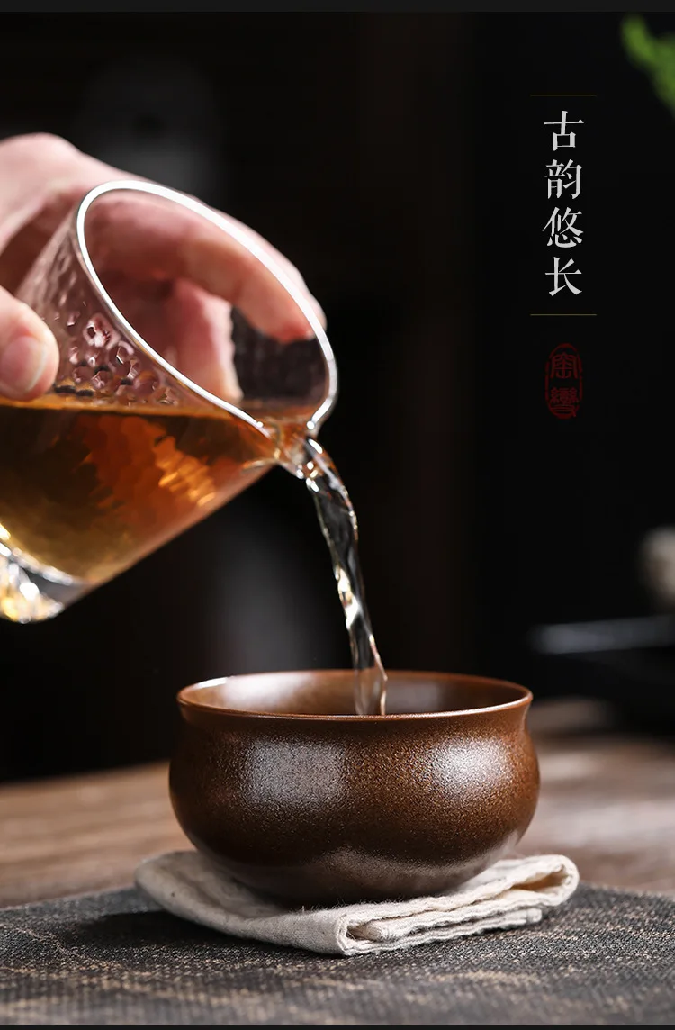 

Stoneware Five Elements Cup Ceramic Kung Fu Tea Cup Kiln Retro Retro Tea Cup Tea Bowl Personal Cup Master Cup Gift Box