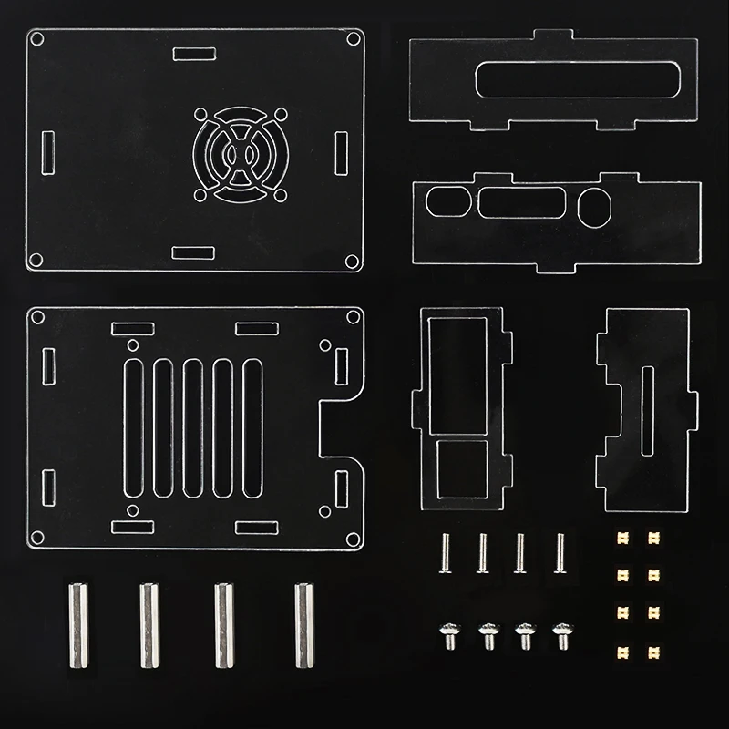 Новый акриловый чехол Raspberry Pi 4 Model B черный синий красный прозрачный корпус