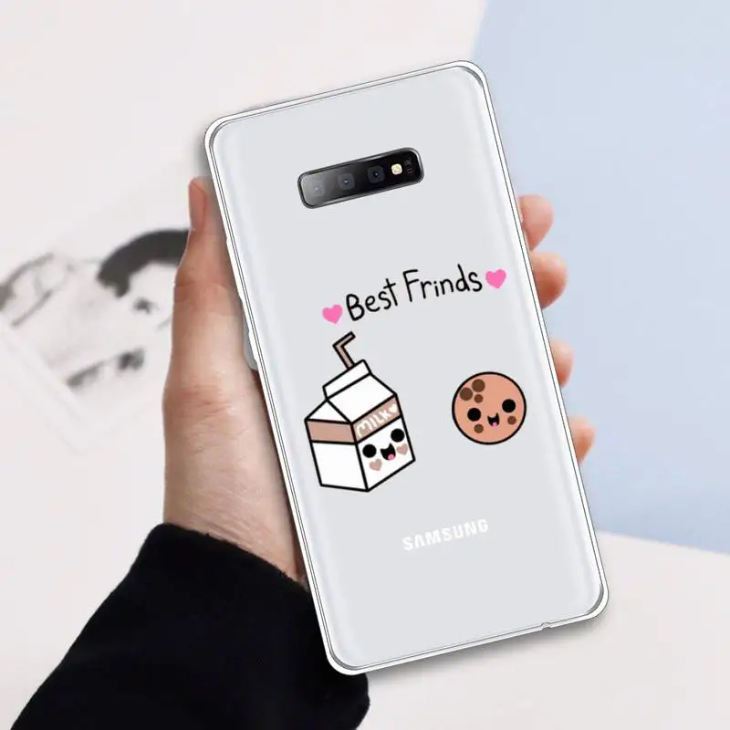 

Milk Biscuits BFF Best Friends Phone Case Transparent For Samsung Galaxy A71 A21s S8 S9 S10 plus note 20 ultra