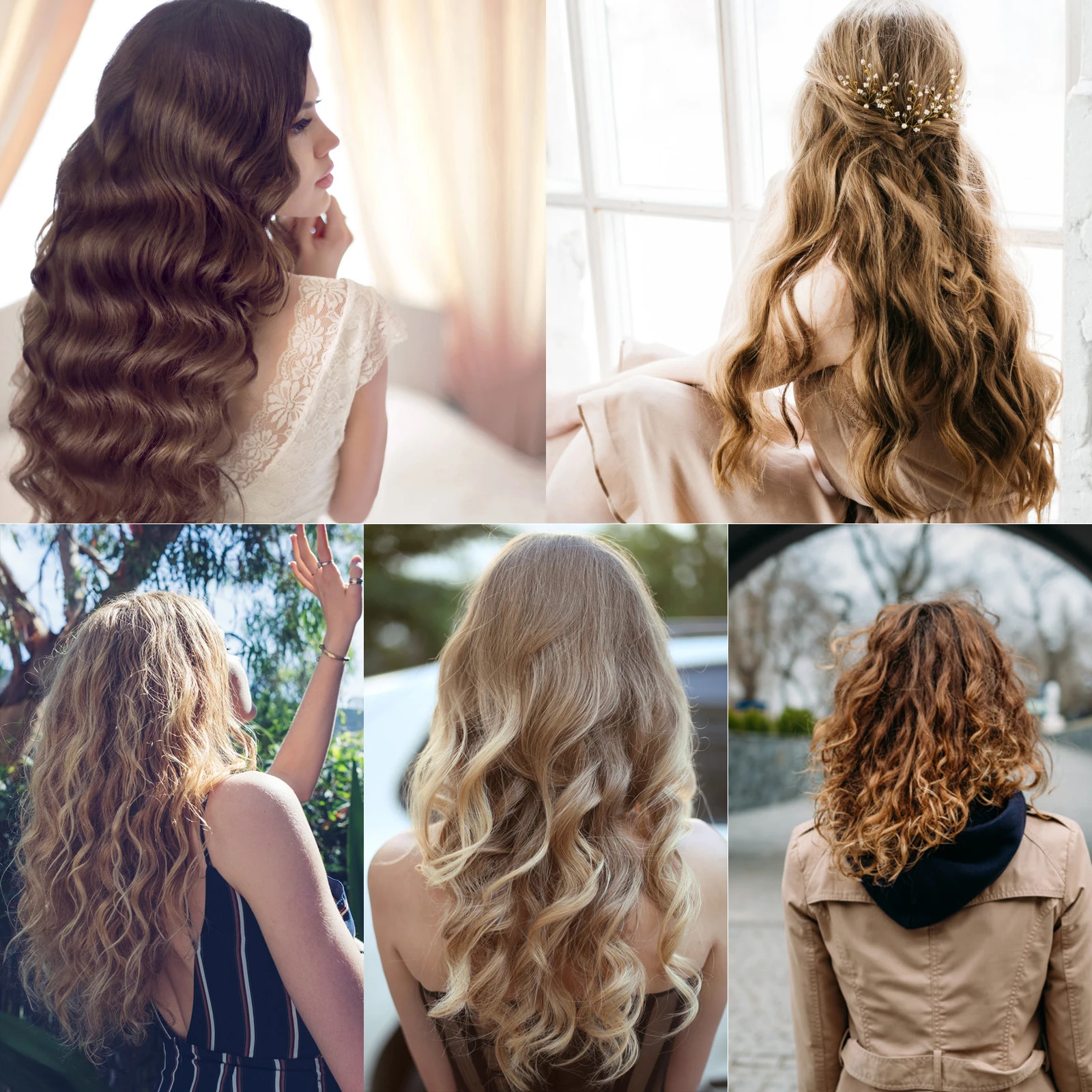 

5 Barrel Hair Curling Iron, iFanze Curling Iron Wand for Quick Styling- 5-Barrel Hair Waver with Adjustable Temperature & LCD Di