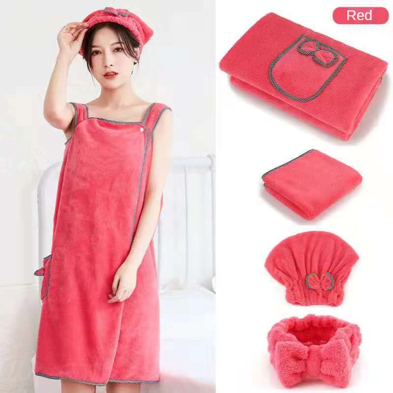 Home Wearable Bathrobes Women Microfiber Soft And Skin-Friendly Absorbent Bath Towels Textiles Bathroom Sauna Towel | Дом и сад
