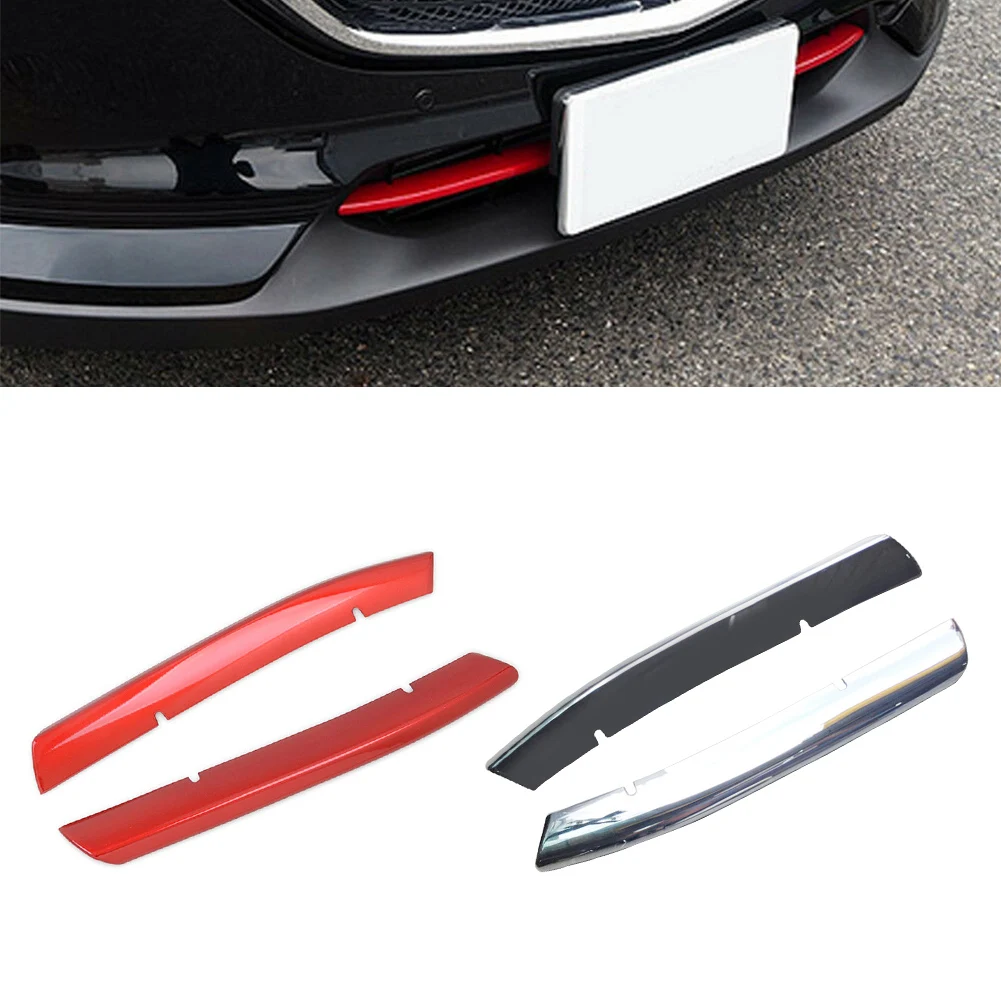

2Pcs ABS Car Front Racing Grills Around Cover Trim For Mazda CX5 2017 2018 2019 2020 CX-5 17 18 19 20 Chrome/Red