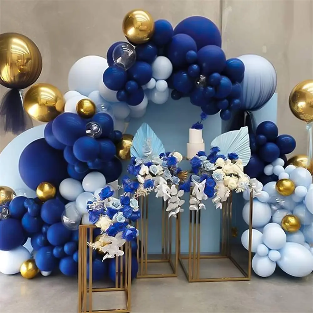 

135 шт. Темно-синий шар арка комплект воздушные шары гирлянда свадьба, день рождения Macaron синяя тема юбилей празднование украшения