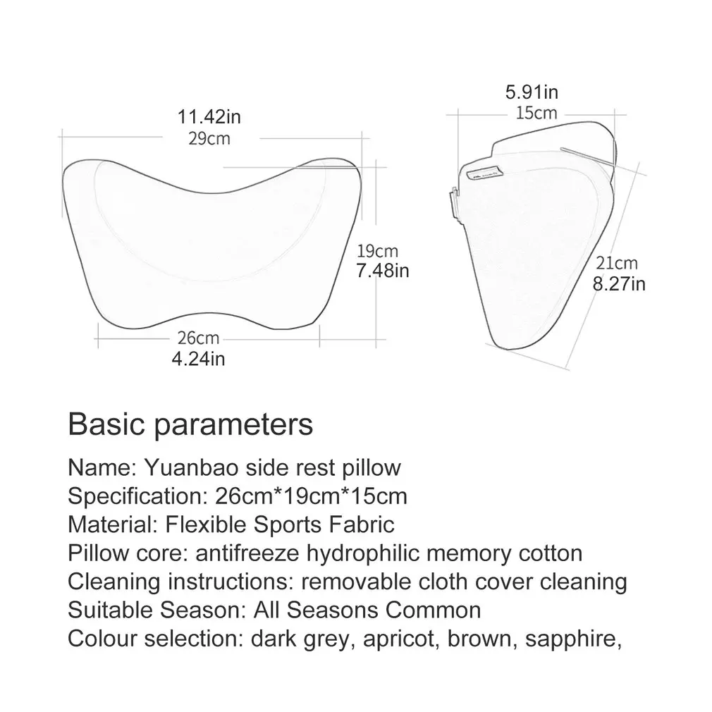 

Car Seat Headrest Sleep Neck Pillow Memory Foam Cotton Cushion Fabric Cover Soft Travel Office Head Rest Support