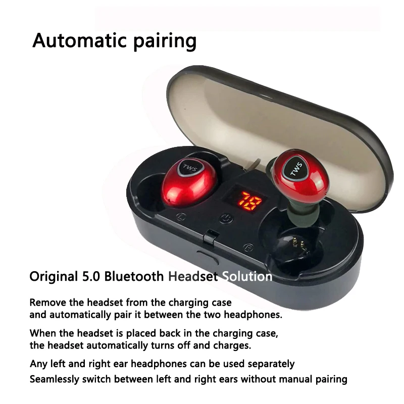 Leic Bluetooth V5.0 беспроводные наушники TWS Handsfree наушники спортивные наушники игровая гарнитура для встречи Noice набор для уменьшения головы