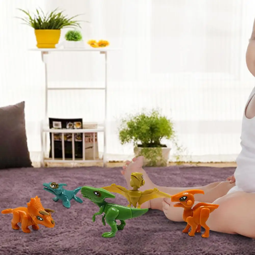 Пластиковый DIY сборный динозавр игрушка маленький тираннозавр блок Птерозавр