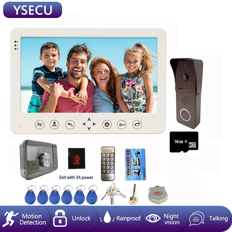 Видеодомофон YSECU 7 дюймов дверной звонок с электронным замком поддержка