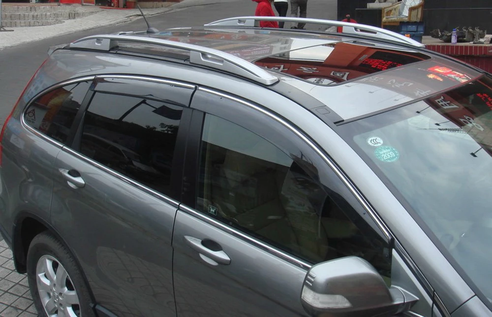 Для Honda CR-V CRV Серебряный багажник на крышу 2007 до 2011 алюминиевый сплав автомобильный черный багажник на крышу боковые рейлинги для путешествий на открытом воздухе багаж 2 шт