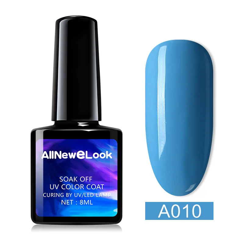 AllNeweLook, черная бутылка, 8 мл, Гель-лак для ногтей, УФ светодиодный, Полупостоянный Гель-лак, lakier hybrydowy