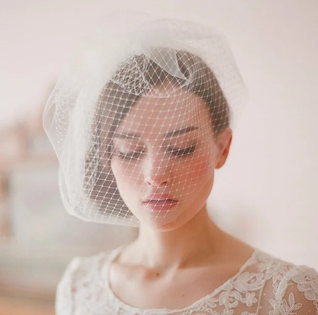 White Ivory Black Bridal Net Birdcage Veils fascynator Charming Wedding Veil Hats Fascinator Face Veils with Comb welony slubne