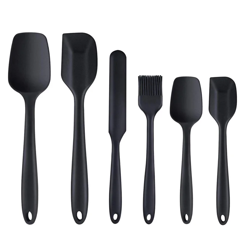 

LMETJMA 6 Piece Silicone Spatula Set Non-Stick Heat-Resistant Spatulas Turner for Cooking Baking Mixing Baking Tools KC0320