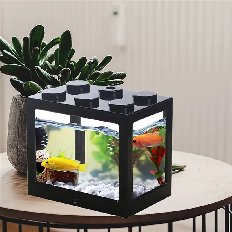 Mini Multicolor Stackable Building Blocks Ecological Creative Aquarium Fish Spider Tank Small Reptile Pet Box Home Decoration | Дом и сад
