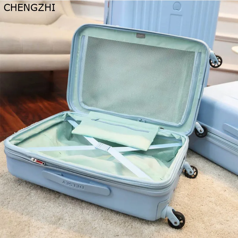 CHENGZHI 20 дюймовый модный чемодан на колесиках Спиннер из АБС пластика ретро