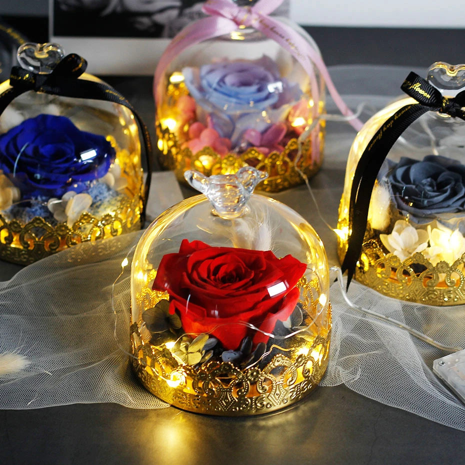 Новинка розы из м/ф чудовище и красавица в стеклянном куполе Рождественский