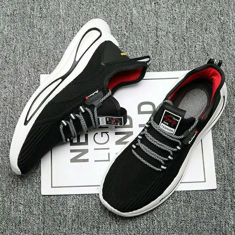 Autumn Men's Shoes 2022 New Flying Woven Breathable Fashion Shoes Men's Mesh Casual Sneakers Shoes Men Running Shoes Men Flats