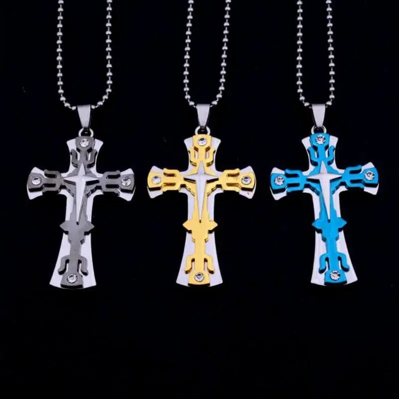 Мужское ожерелье из нержавеющей стали с подвеской Иисус | Украшения и аксессуары