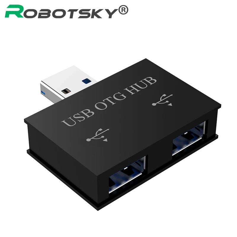 Robotsky Mini USB 3.0 Hub 2 Port USB Hub High Speed Hub Splitter Box For PC Laptop U Disk Card Reader for Mobile Phone Hub Use