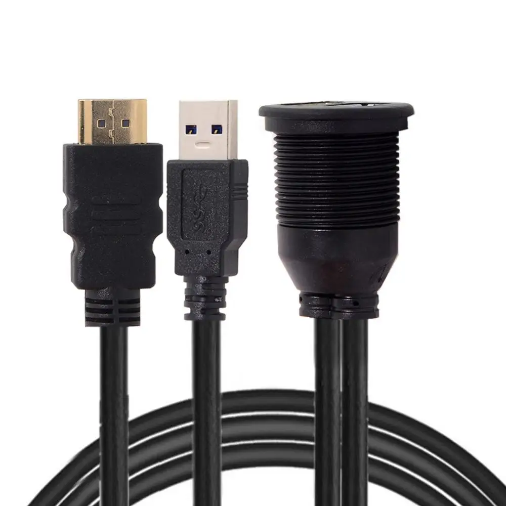 Удлинитель USB 3 0 и HD на HDTV совместимый с AUX водонепроницаемый автомобильный кабель