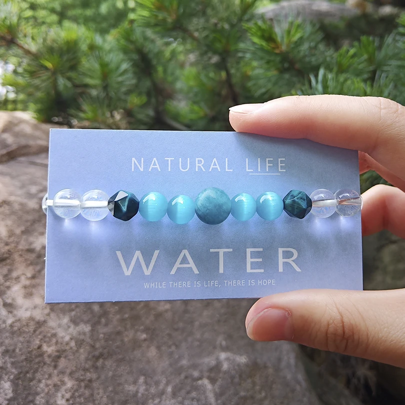 Neovivi бумажная карточка с водными буквами имитация синего основного камня