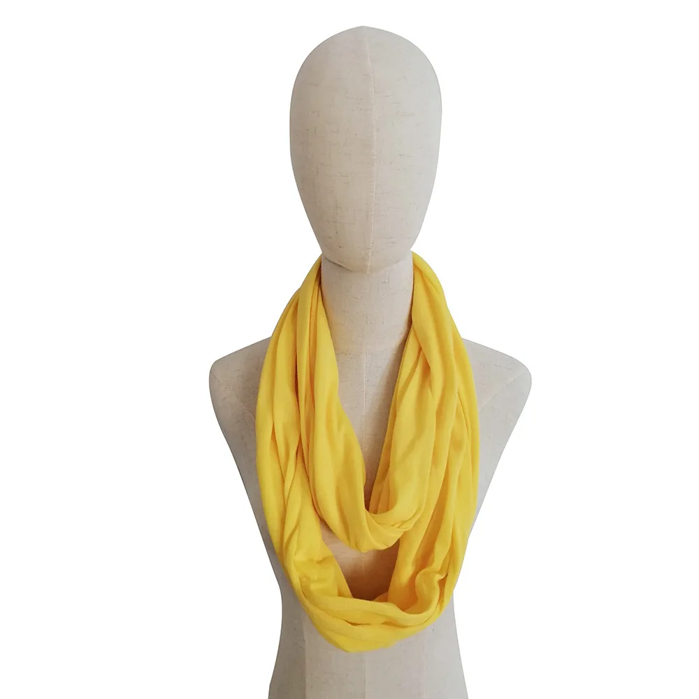 

Womens Double Layer Infinity Scarf Trendy Solid Hidden Zipper Pocket Storage Snood Ring Blanket Wrap Fashion Accessories