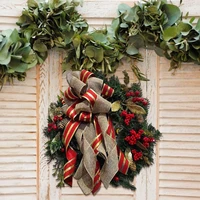 christmas wreath artificial green leaves red berry garland hanging ornaments door wall decoration merry christmas tree props