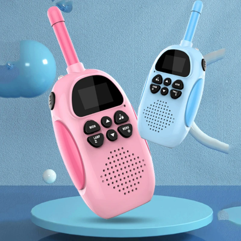 

2021 Children's Walkie Talkie Kids Mini Toys Handheld Transceiver 3KM Range Radio Lanyard Interphone For Birthday Gift 2pcs/Set