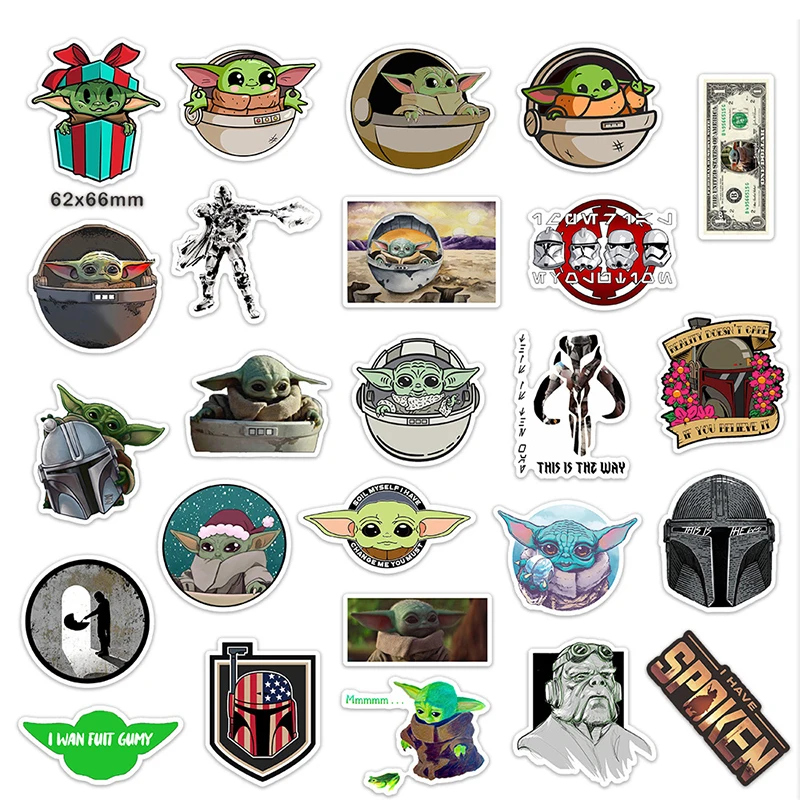 50 шт. мандалорские йода граффити наклейки для детей игрушки скейтборд ноутбук