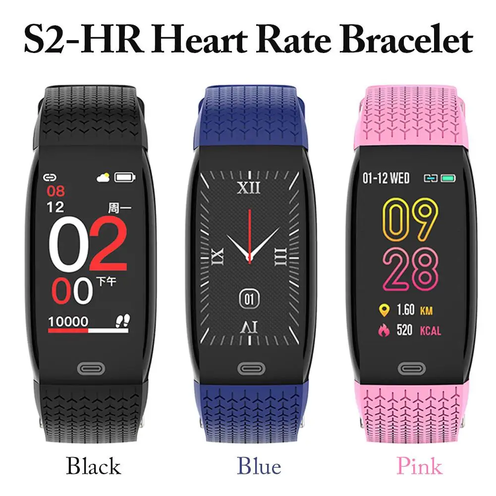 Смарт браслет S2 с Bluetooth 4 0 фитнес трекер ярким цветным экраном смарт спортивный