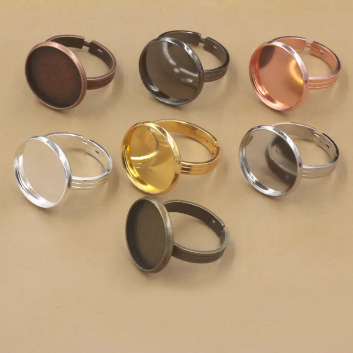 10pcs Adjustable Blank Ring Base Accessories Fit 10mm-20mm Glass Cabochons Cameo Settings DIY Jewelry Findings | Украшения и