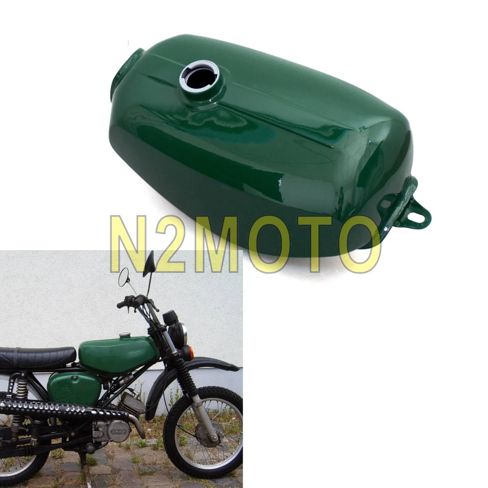 Стальной винтажный бак для масла в форме банана мотоцикла Enduro темно-зеленый