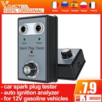 vdiagtool car spark plug tester obd2 diagnostic tools double hole detector for 12v gasoline vehicles auto ignition analyzer