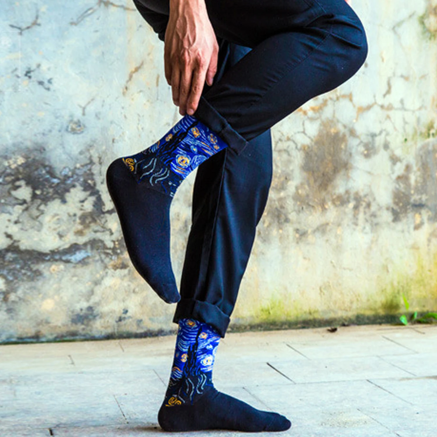 Винтажные хлопковые носки с рисунком Ван Гога 2020 | Мужская одежда